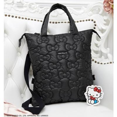 Hello Kitty 黒 ハンドバッグ リボン付き Hello Kitty 黒 トート バッグ リボン付き - メルカリ