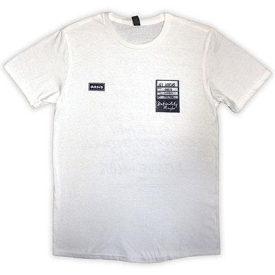 Oasis Oasis Definitely Maybe AAA Setlist White (Back Print) Tシャツ XLサイズ Apparel |  | 01