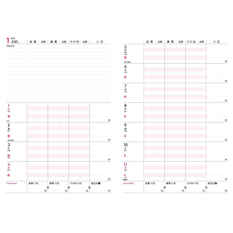 永岡書店編集部 2026 SCHEDULE & MONEY BOOK AQUA-GOLD Book |  | 04