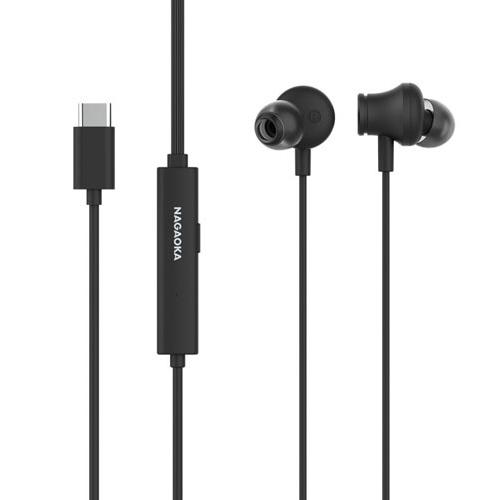 NAGAOKA ANC搭載 USB TYPE-Cイヤホン 「NTYPEC02」 Black Headphone/Earphone | 