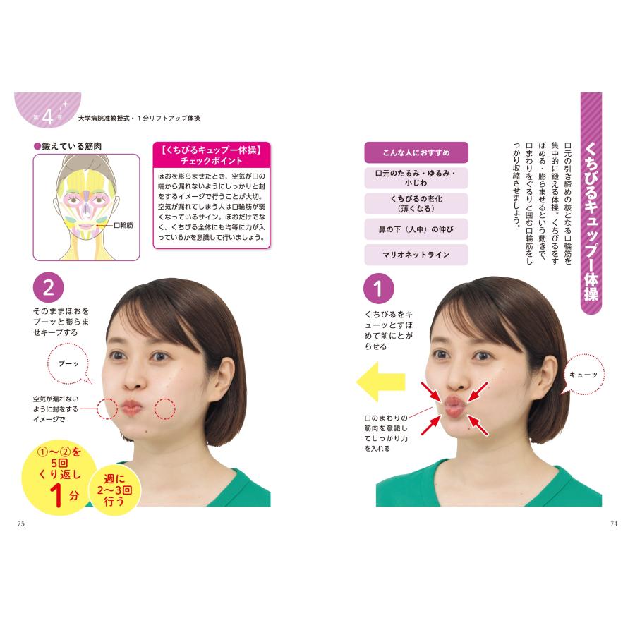奥田逸子 首のしわ たるみ 口元の小じわ・二重あご 何歳からでもここまで若くなる! 名医が教える最新1分体操大全 Book |  | 05