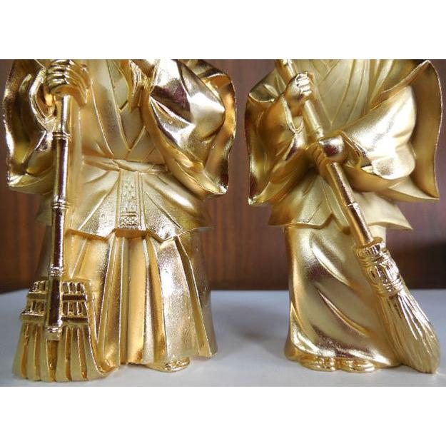 送料無料 ◇ 金属製 高砂人形 金色 長寿 夫婦円満 縁起物 幅271 送料無料 ◇ 金属製 高砂人形 金色 長寿 夫婦円満 縁起物 幅271