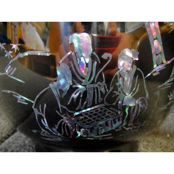 送料無料 ◇ 工芸品 漆 螺鈿 花瓶 直径230×高さ290mm 天朗氣清 恵風和