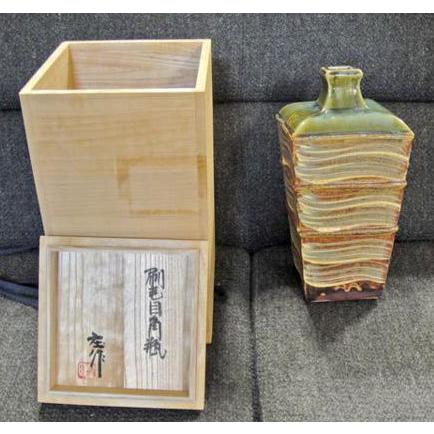 刷毛目角瓶民藝陶芸