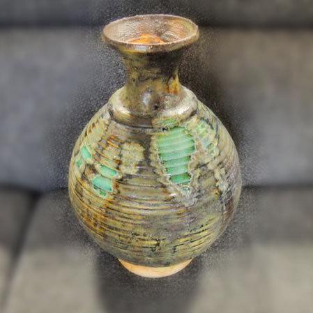 送料無料 ◇ 工芸品 陶磁器 ◇ 秋坂窯 加藤宇助 青銅釉青