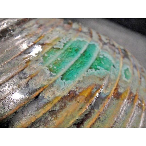 送料無料 ◇ 工芸品 陶磁器 秋坂窯 加藤宇助 青銅釉青流 花瓶 直径175