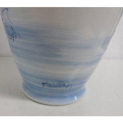送料無料 ◆ 工芸品 陶磁器 花瓶 ◆ 直径220×高さ360ｍm 青系_5