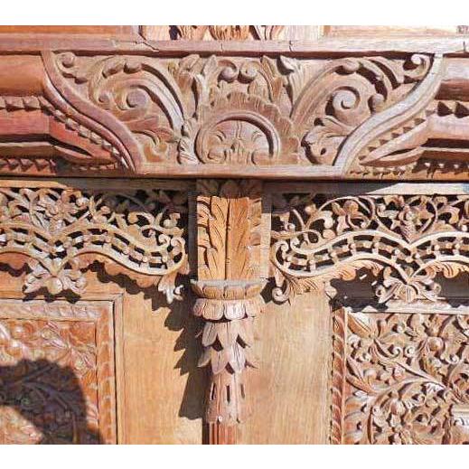 木製工芸 ◇ バリ製 大型 扉 木製 彫刻 幅2210×奥行170×高さ2850mm