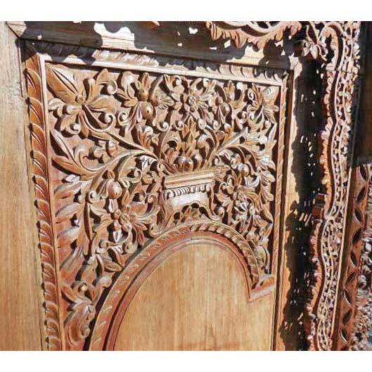 木製工芸 ◇ バリ製 大型 扉 木製 彫刻 幅2210×奥行170×高さ2850mm