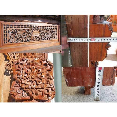 木製工芸 ◇ バリ製 大型 扉 木製 彫刻 幅2210×奥行170×高さ2850mm