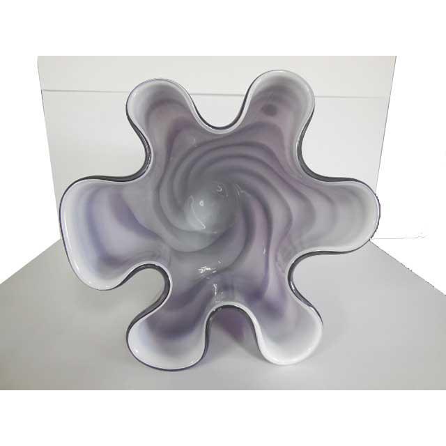 送料無料 ◇ ガラス工芸 花瓶 紫 YAMAYA GLASS CRAFT JAPAN 昭和レトロ