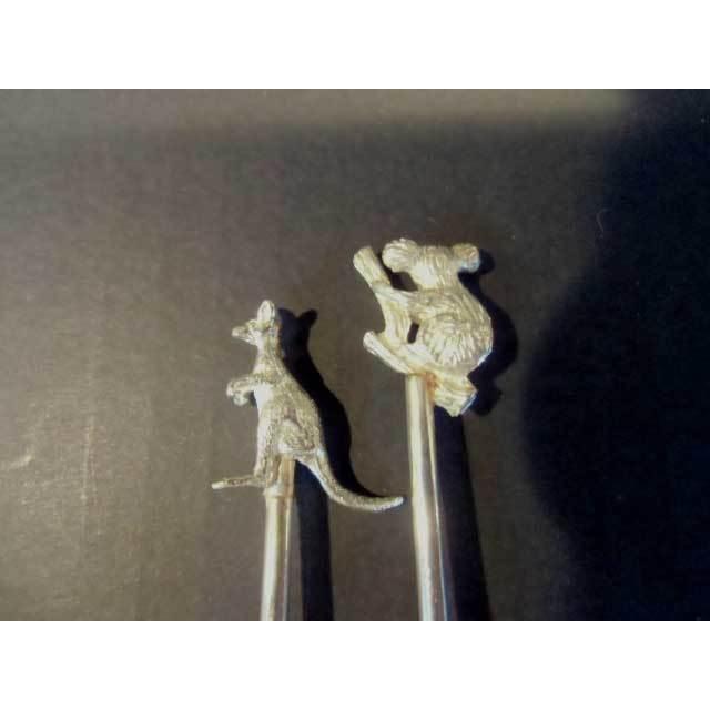 送料無料 ◇ 金属工芸 銀製品 ティースプーン 2本セット コアラ