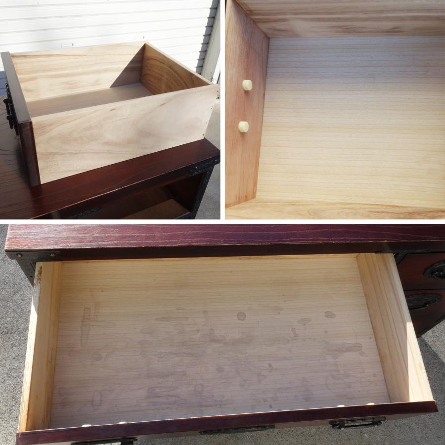 レトロ調 和たんす ◇ 黒金具 幅1065×奥行405×高さ613mm 和箪笥 レトロ調 和たんす ◇ 黒金具 幅1065×奥行405×高さ613mm 和箪笥