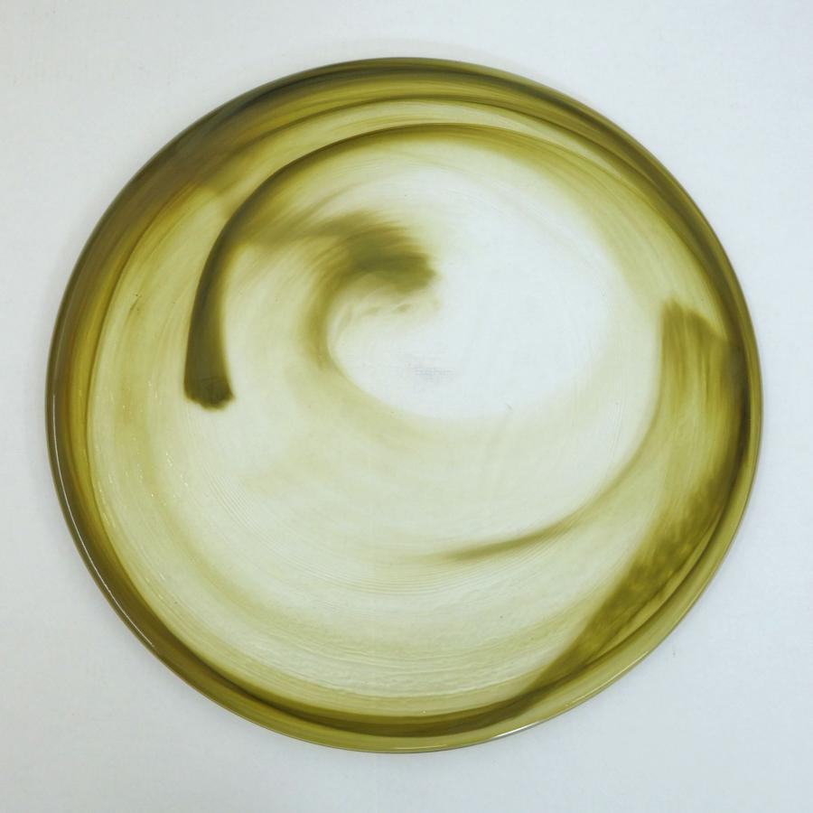 ✨はは✨sghr 菅原工芸硝子　30㎝クリアガラス ラウンドプレート DU-16FG 90×82H・230ml 深緑のデュオ Sghrの代表作のデュオ