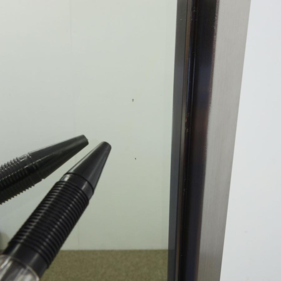 業務用 両面鏡 姿見 ◇ シルバー色 金属製 幅357×奥行450×高さ1595mm