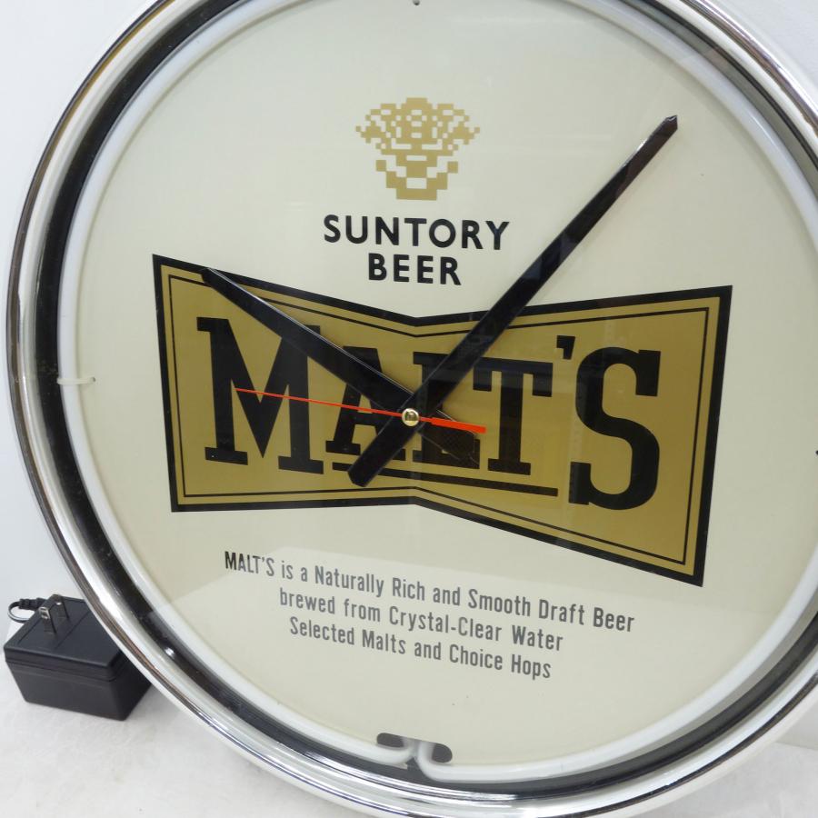 送料無料 ◇ ネオン雑貨 サントリー モルツ ネオンクロック ブルー