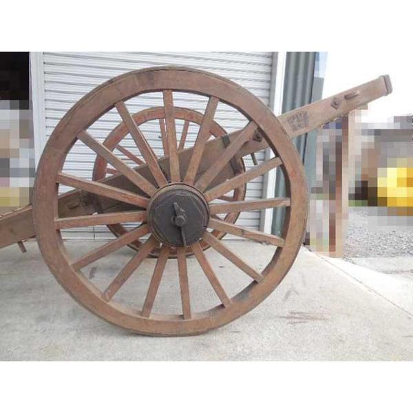 美品 古民具 ◇ 大八車 長さ2700×幅990×高さ1130mm 車輪直径