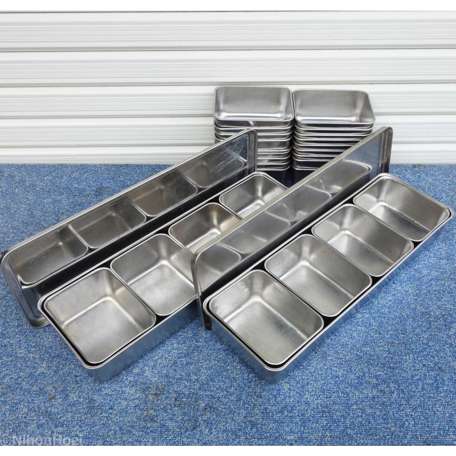 C(7647) EBM 18-8 深型組バット 10個セット ステンレス 中古品 業務用 厨房用品 飲食店 店舗用 調理用 江部松商事 送料無料 ◇ EBM 18-8 ステンレス ふた付き 薬味入れ×2個