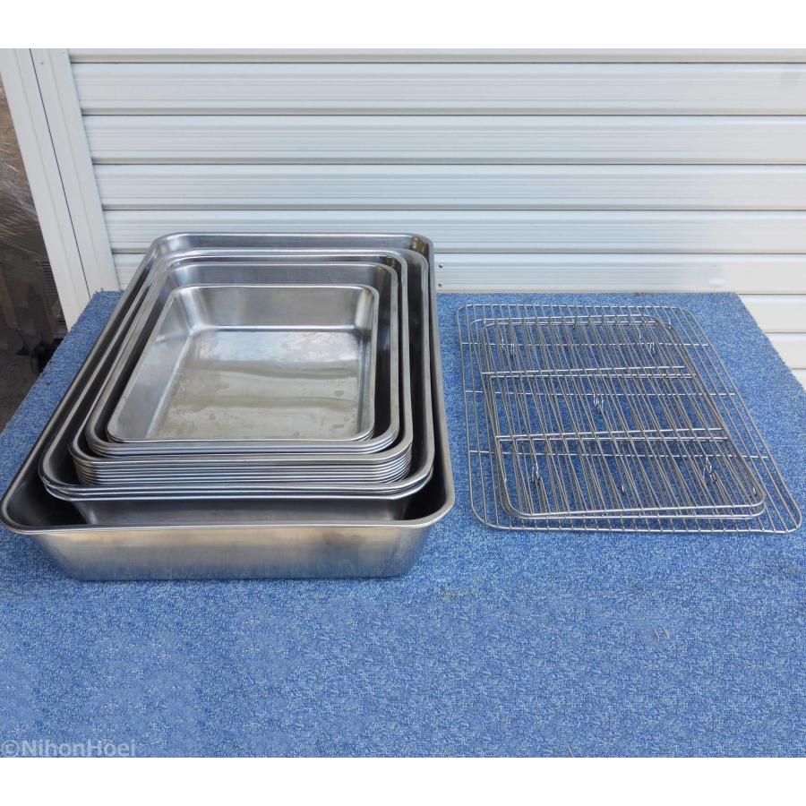 赤川器物製作所 送料無料 ◇ 18-8 ステンレス バット 20枚/網4枚 合計
