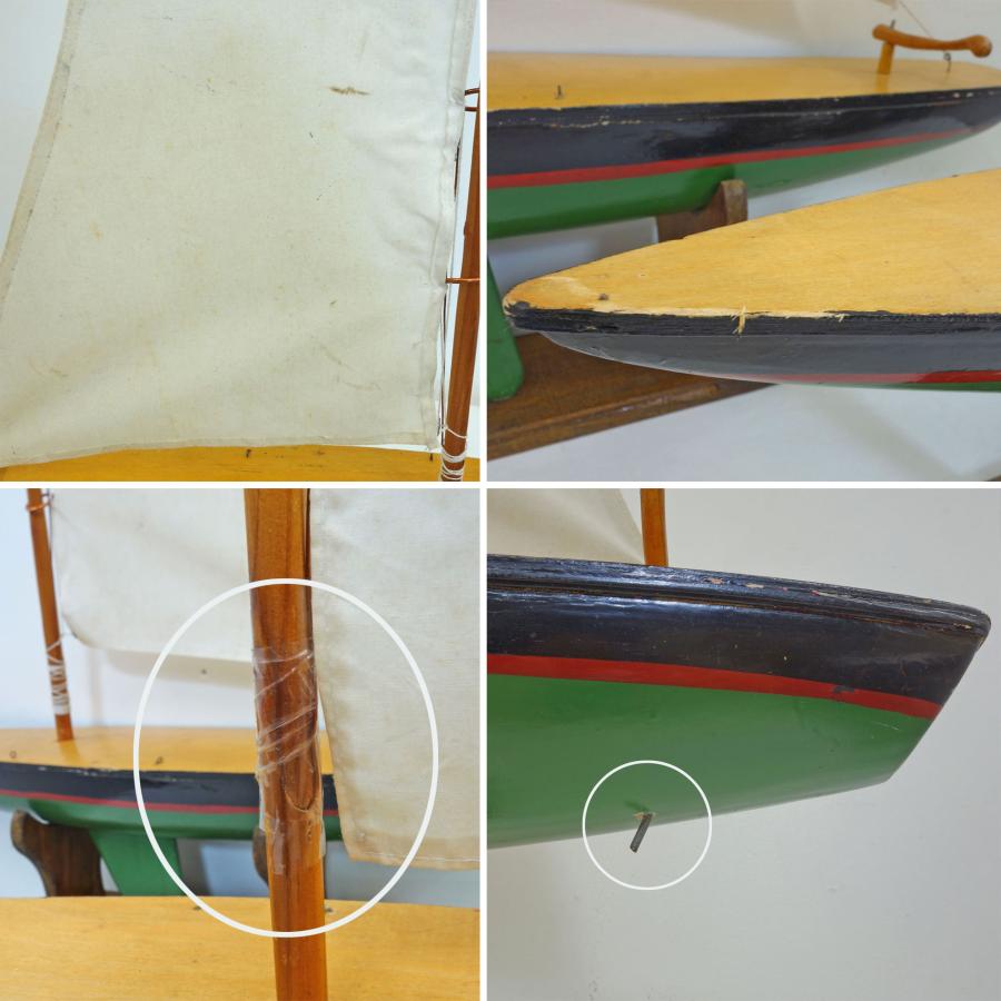 希少品 骨董品 アンティーク 木製ヨット 80年前 希少品 骨董品 アンティーク 木製ヨット 80年前
