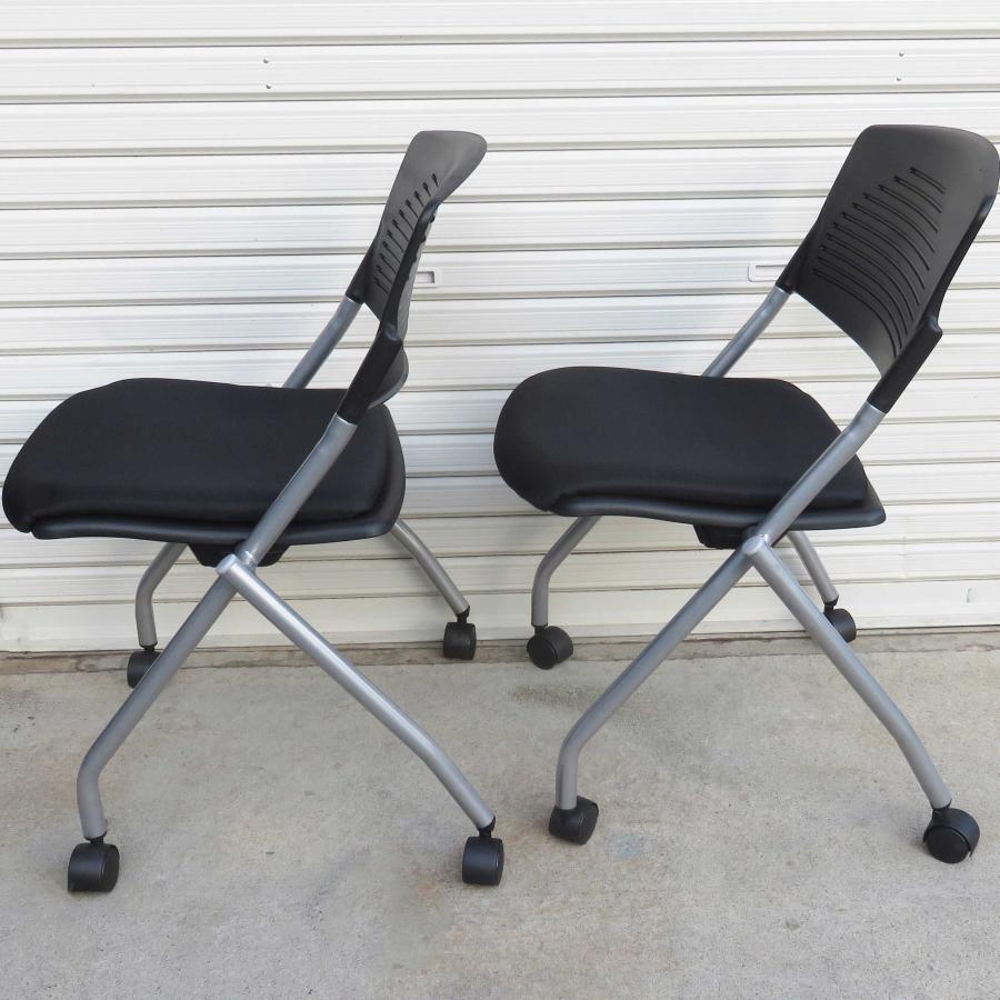 カグクロ ◇ スタッキング チェア 4脚セット 黒 ◇ 幅545×奥行575×高さ 
