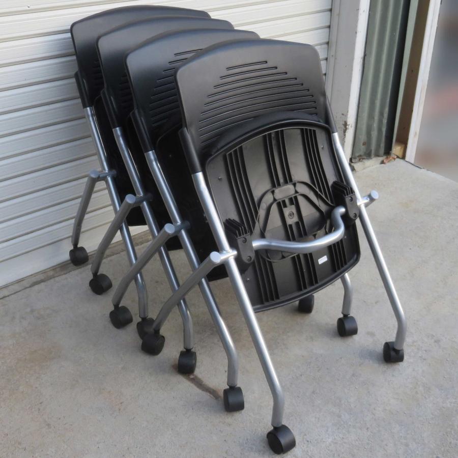 カグクロ ◇ スタッキング チェア 4脚セット 黒 ◇ 幅545×奥行575×高さ