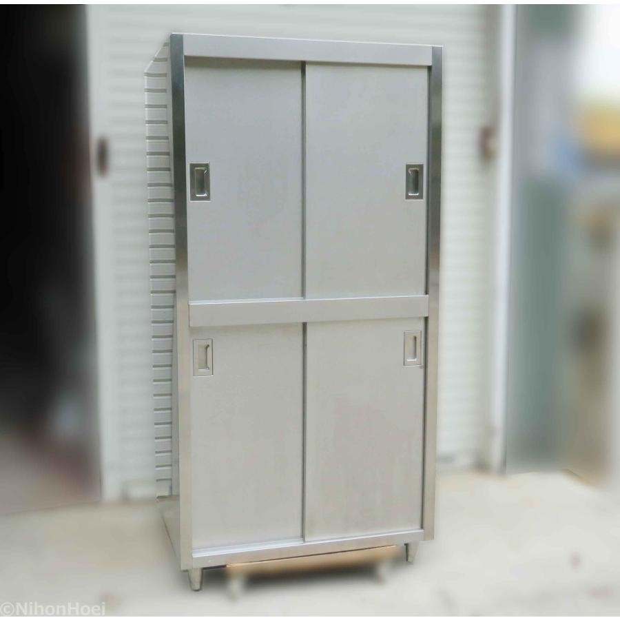 業務用 ステンレス 食器棚 ◇ 幅900×奥行750×高さ1800mm スライド扉