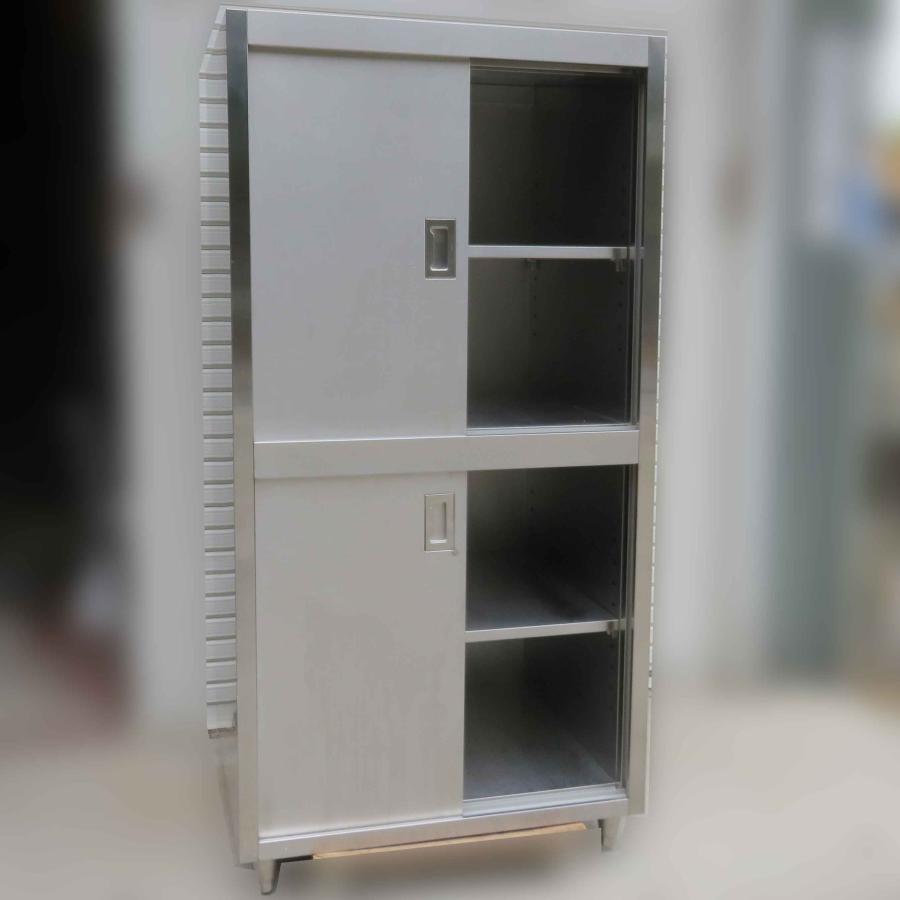 業務用 ステンレス 食器棚 ◇ 幅900×奥行750×高さ1800mm スライド扉