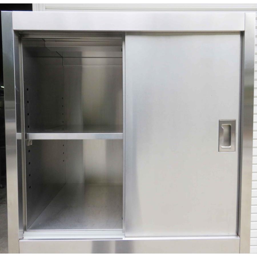 業務用 ステンレス 食器棚 ◇ 幅900×奥行750×高さ1800mm スライド扉