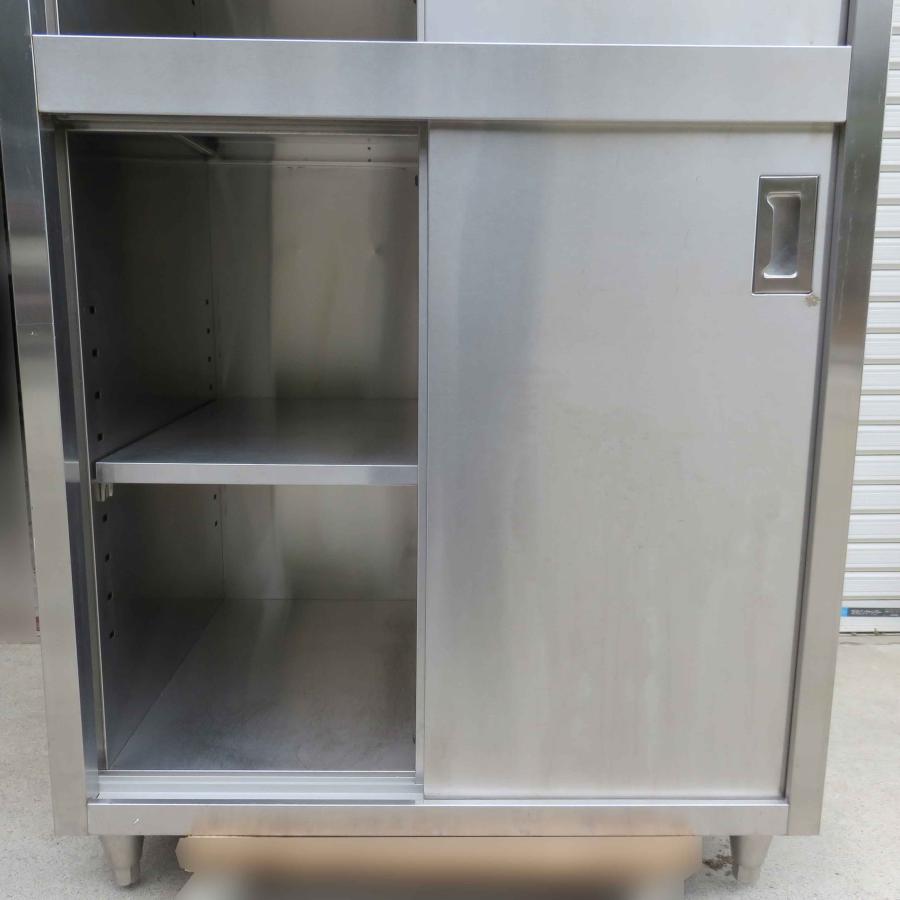 業務用 ステンレス 食器棚 ◇ 幅900×奥行750×高さ1800mm スライド扉