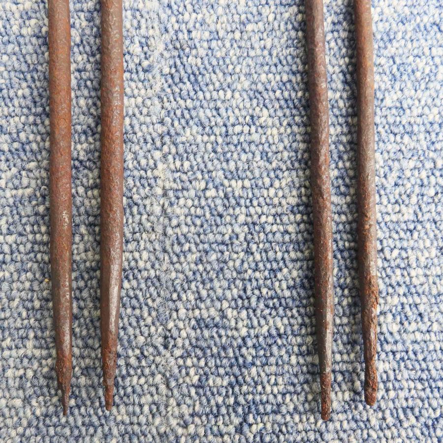 飾り火箸 2組セット ◇ 長さ265mm 鉄 茶道具 サビ 骨董 レトロ 古道具