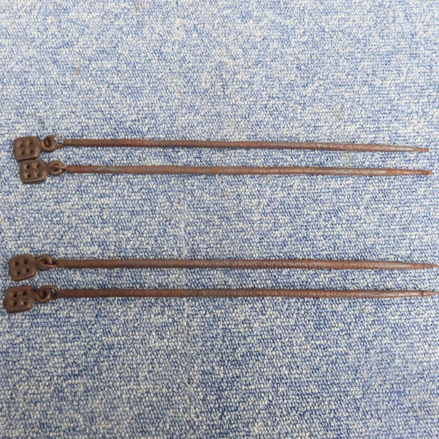 飾り火箸 2組セット ◇ 長さ265mm 鉄 茶道具 サビ 骨董 レトロ 古道具