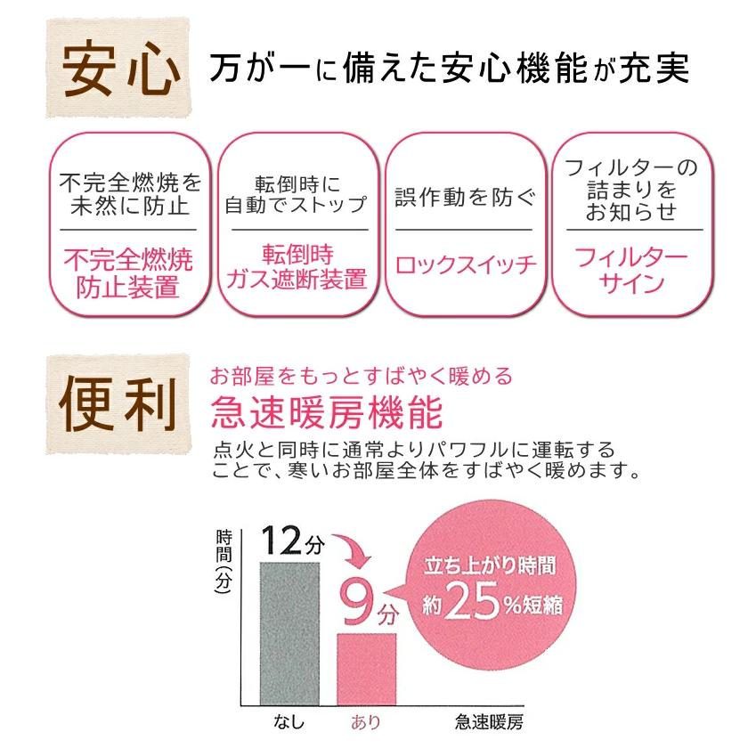 （2023年製）リンナイ　ガスファンヒーター　SRC-365E　ホワイト　(都市ガス12A・13A専用)｜towngas｜07