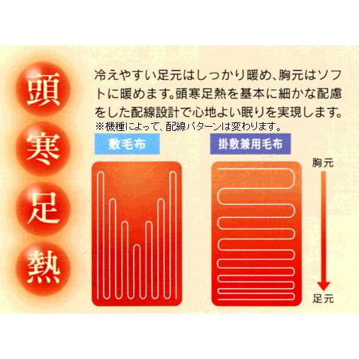 日本製 電気掛け敷き毛布 電気毛布 洗えるブランケット 電気かけしき 電気掛け 掛敷き 洗濯OK ダニ退治機能付き 電気毛布(かけしき)｜townmall｜04