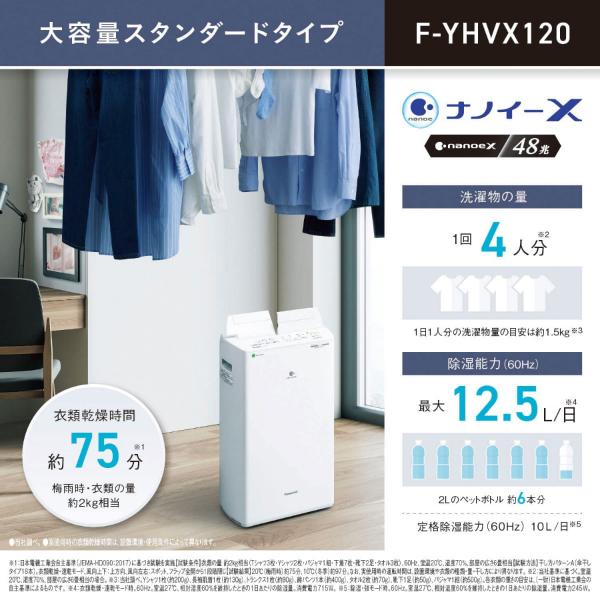 F-YHVX120-W パナソニック ハイブリッド方式 衣類乾燥除湿機 部屋干し エコナビ ナノイーX ホワイト PANASONIC F-YHVX120(W)｜townmall｜02