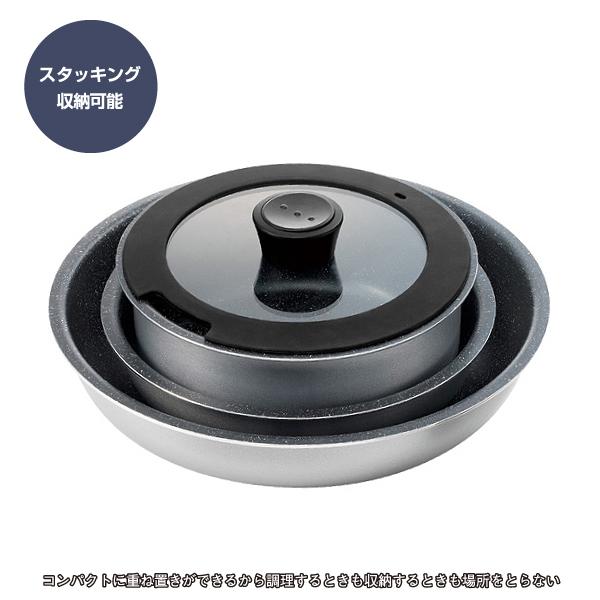 PEARL LIFE フライパンセット IH対応 マーブルコート クックウェア 5点