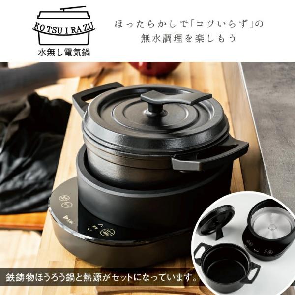 エムケー精工 MK 水無しIH電気鍋 無水鍋はガス火OK 20cm 無水調理 2L