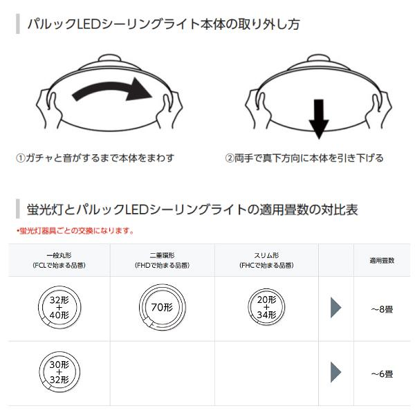 パルック LEDシーリングライト 6畳 調光 単色 パナソニック LE-PC06D リモコン付 LED照明器具 天井照明 昼光色 Panasonic LED シーリング 6畳用 le-pc06d｜townmallneo｜10