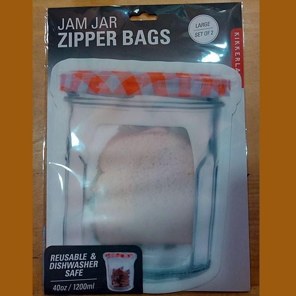 Jam Jar Zipper Bags L set of 2 ジャムジャージッパーバッグLサイズ 2枚入り｜toy-burger