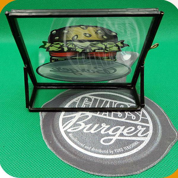 ハンバーガーセットのステンドグラスパネル ステンドグラス作家 寺島裕子 GLASS BURGER ハンバーガーフレーム