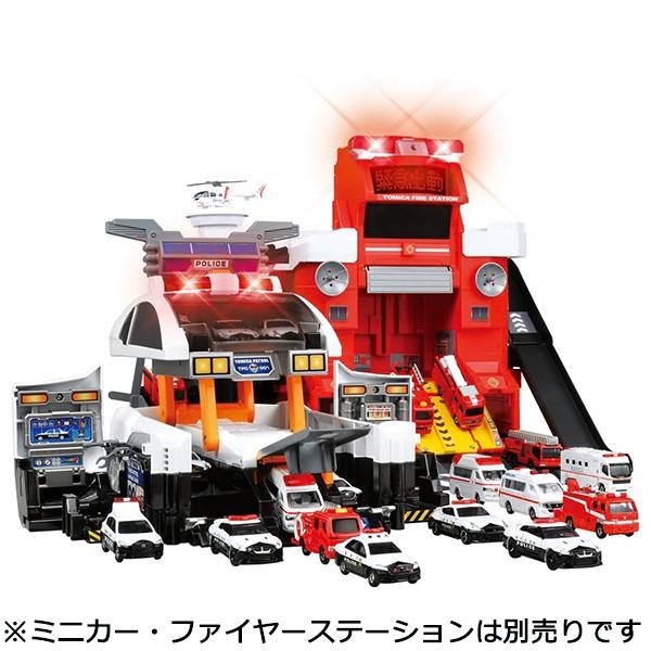 変形ファイヤーステーション、ビッグファイヤーエンジン、デカパトロールカー廃盤貴重 トミカ トミカワールド ビッグに変形! デカパトロールカー : トイ