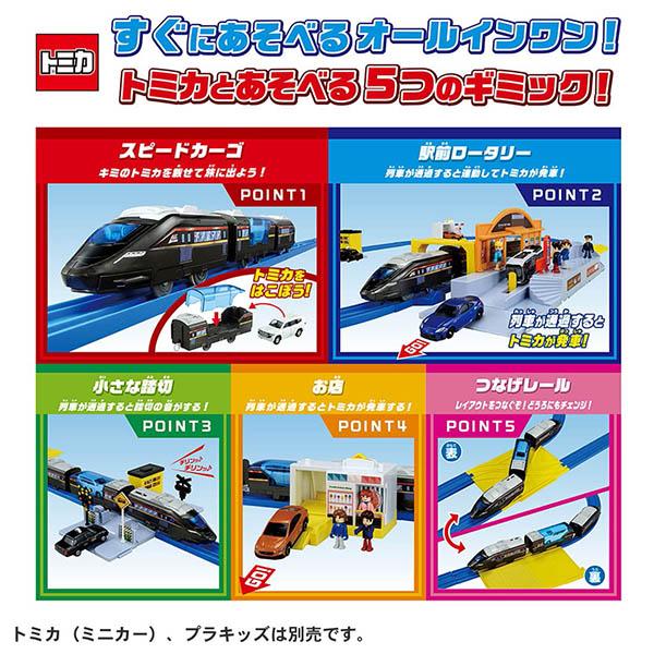 プラレール もっとトミカと遊ぼう!はこんで出発!情景いっぱい駅前