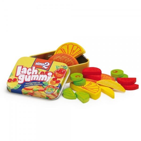 Erzi(エルツィ)木製ままごと『缶入りフルーツグミ』Lachgummi in a tin