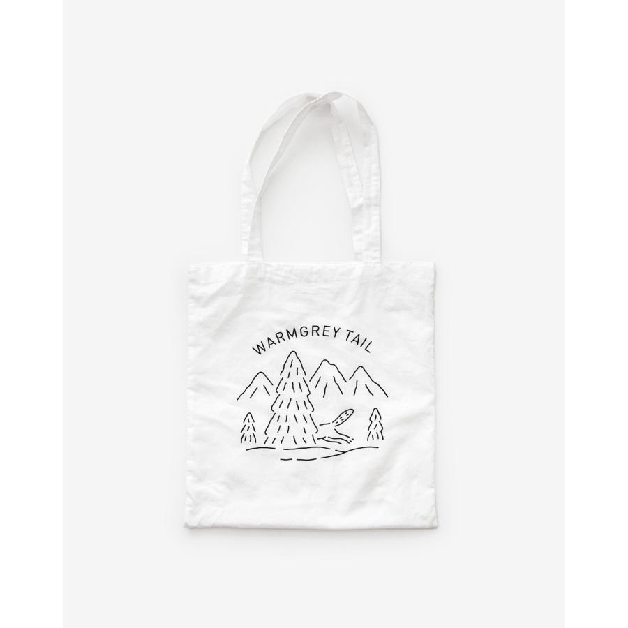 WARMGREY TAIL】ウォームグレイテイル LOGO BAG - WHITE トートバッグ