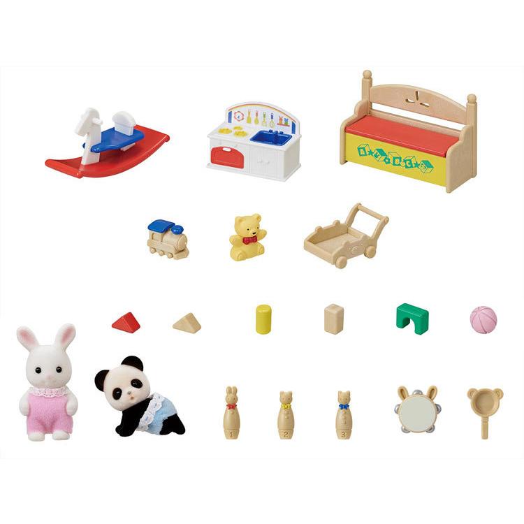 翌日発送可能】 シルバニアファミリー おもちゃいっぱいセット -しろウサギ・パンダの赤ちゃん- ［CP-KS］ DF-20 人形 