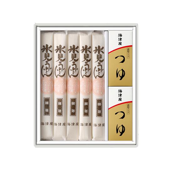 ギフト 海津屋 氷見うどんセット(細麺5本つゆ付) 富山名産品 乾物 送料