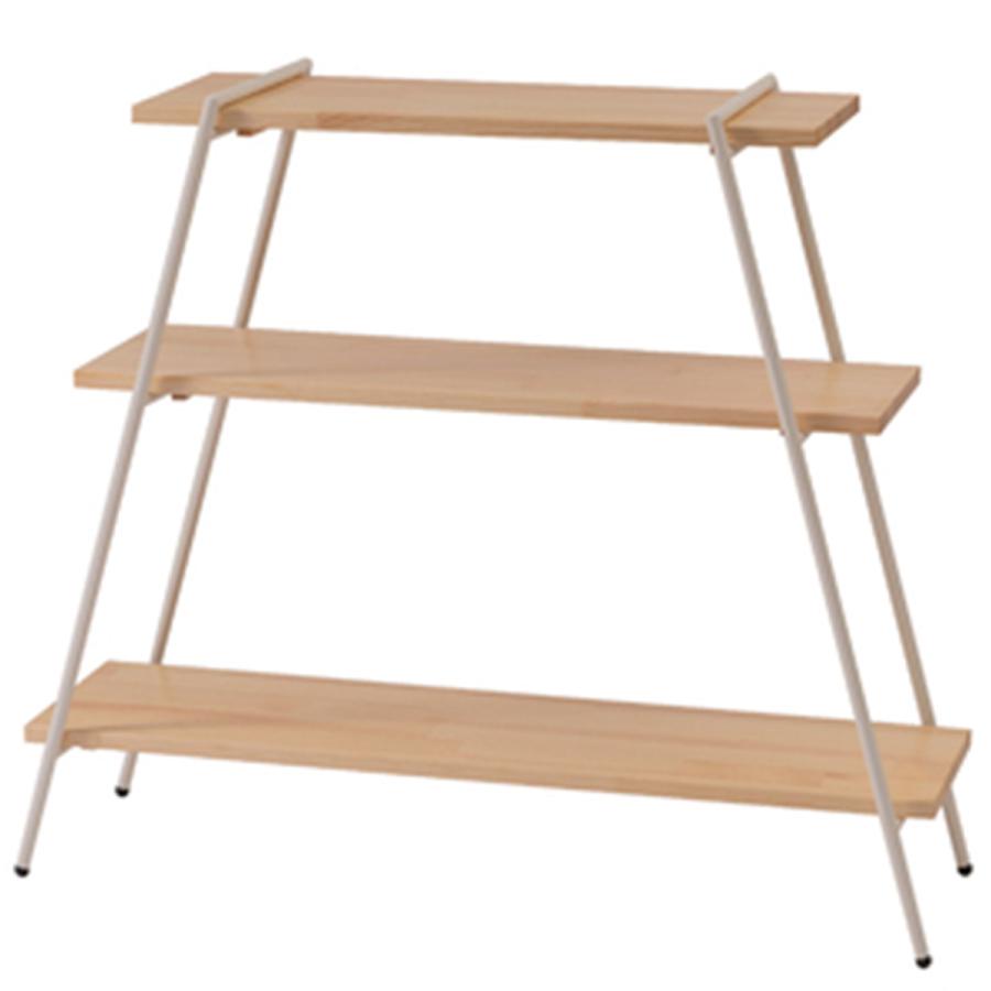 ホワイト木製3段ラック 3色から選べる 木製 オープンラック 3段 幅45cm 棚 ウッド 白 ホワイト