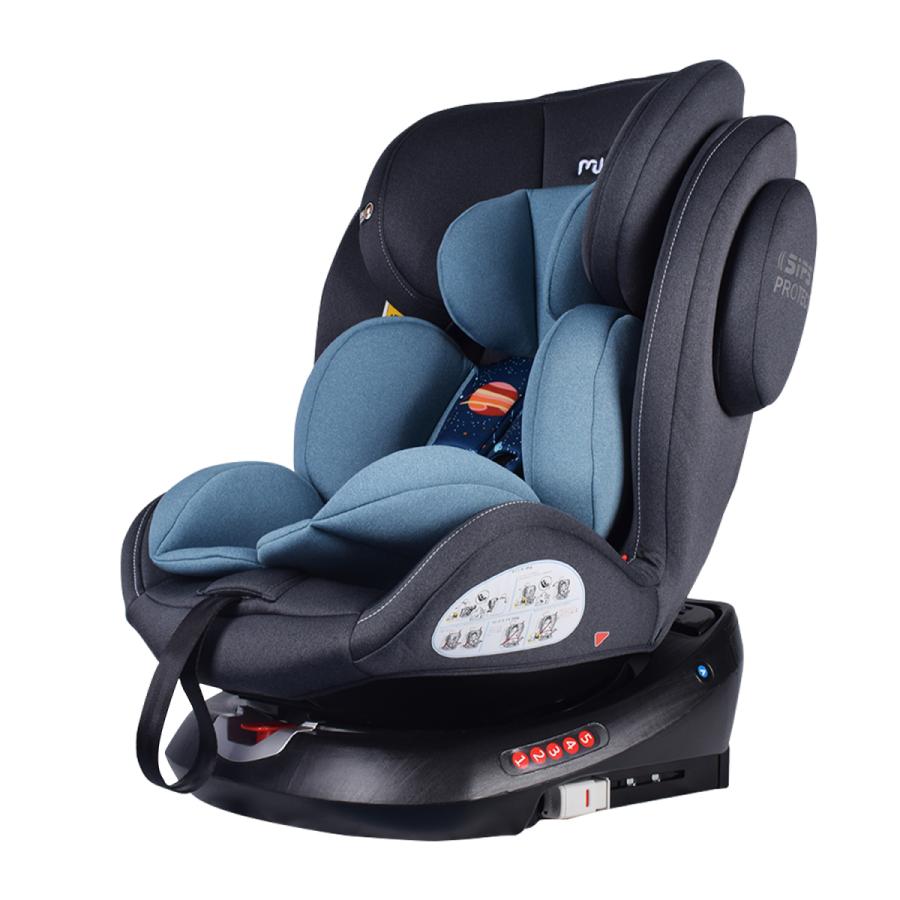 Muamuチャイルドシート 360回転 新生儿〜12歳頃 ISOFIX・ シートベルト両方とも固定 ECE R44　国内正規品　ブルー - 10