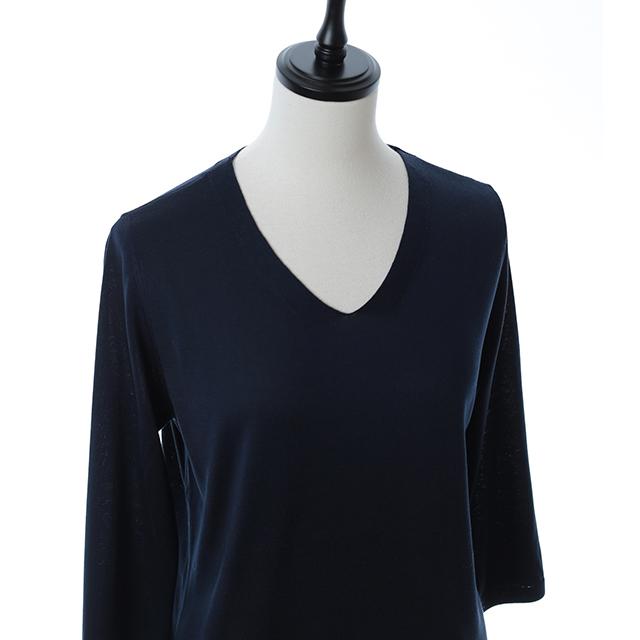 シルク 100% 7分袖Vネックプルオーバー |  | 02