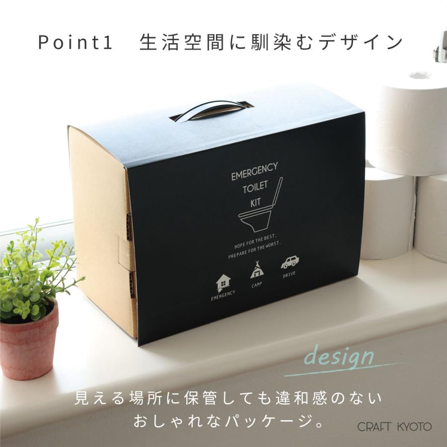緊急用トイレキット (10個入) ダンボール製 簡易トイレ付き 日本製